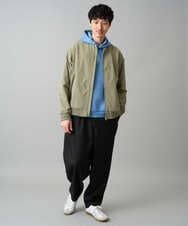 KHKKA01059 a.v.v MEN(アー・ヴェ・ヴェ) 【イージーケア/毛玉になりにくい】幾何ジャカードプルオーバーパーカー【ストレッチ/洗濯機で洗える】 ブラック