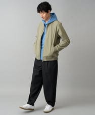 KHKKA01059 a.v.v MEN(アー・ヴェ・ヴェ) 【イージーケア/毛玉になりにくい】幾何ジャカードプルオーバーパーカー【ストレッチ/洗濯機で洗える】 ブラック