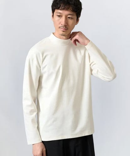 KHKKA03034 a.v.v MEN ポンチモックネックカットソー【イージーケア/毛玉になりにくい/速乾/洗濯機で洗える】