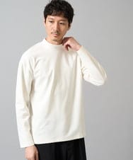 KHKKA03034 a.v.v MEN(アー・ヴェ・ヴェ) 【イージーケア/毛玉になりにくい】ポンチモックネックカットソー【速乾/洗濯機で洗える】 ホワイト