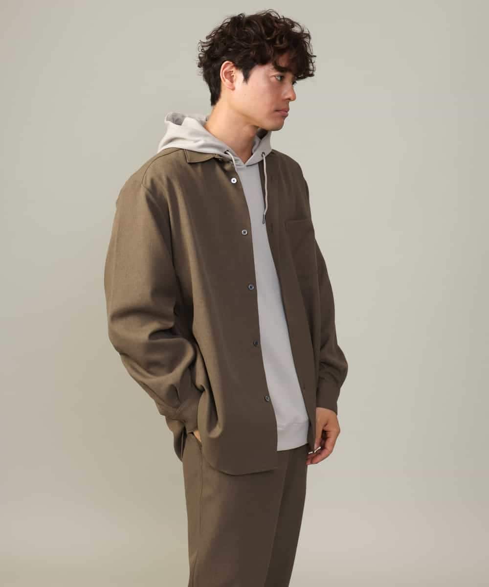 KHKKV01054 a.v.v MEN(アー・ヴェ・ヴェ) 【累計2.5万枚販売】なめらかダンボールパーカー ベージュ