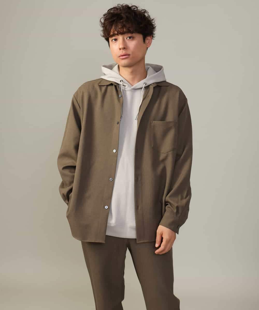 KHKKV01054 a.v.v MEN(アー・ヴェ・ヴェ) 【累計2.5万枚販売】なめらかダンボールパーカー ベージュ
