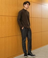 KHKKV03034 a.v.v MEN(アー・ヴェ・ヴェ) 【ジャケインにオススメ】ポンチモックネックカットソー ブラック