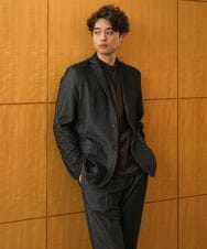 KHKKV03034 a.v.v MEN(アー・ヴェ・ヴェ) 【ジャケインにオススメ】ポンチモックネックカットソー ブラック