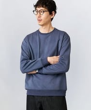 KHKLA20049 a.v.v MEN(アー・ヴェ・ヴェ) 幾何ジャカードセミワイドシルエットプルオーバー【毛玉になりにくい/洗濯機で洗える】 ブルー