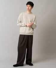 KHKLA20049 a.v.v MEN(アー・ヴェ・ヴェ) 【イージーケア/毛玉になりにくい】幾何ジャカードセミワイドシルエットプルオーバー【洗濯機で洗える】 ダークグレー
