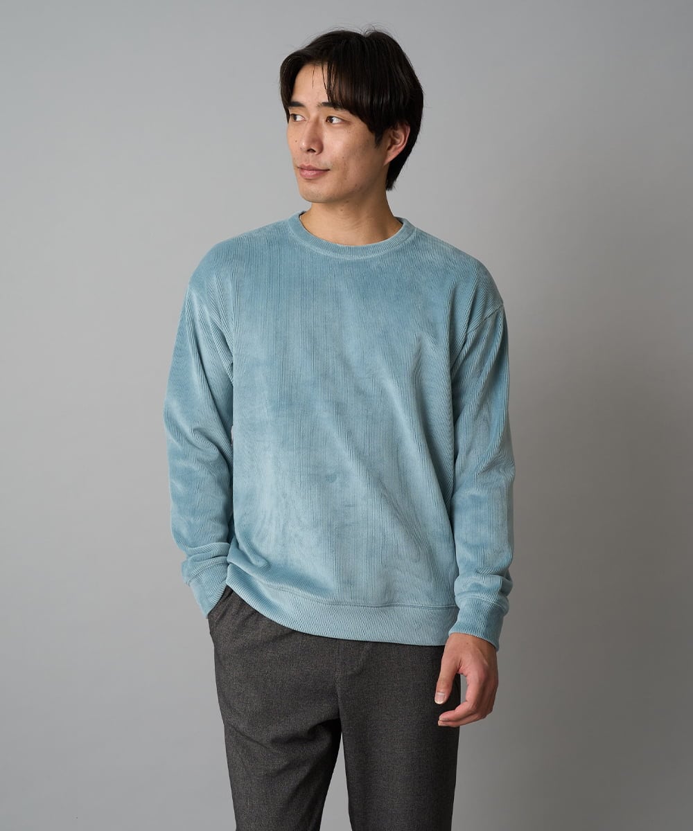 KHKLA41059 a.v.v MEN(アー・ヴェ・ヴェ) 【洗濯機で洗える】カットコーデュロイプルオーバー ダークグレー