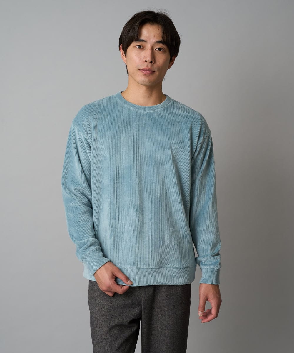 KHKLA41059 a.v.v MEN(アー・ヴェ・ヴェ) 【洗濯機で洗える】カットコーデュロイプルオーバー ダークグレー