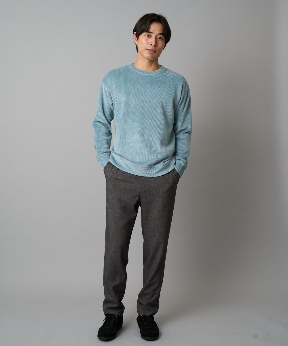 KHKLA41059 a.v.v MEN(アー・ヴェ・ヴェ) 【洗濯機で洗える】カットコーデュロイプルオーバー ダークグレー