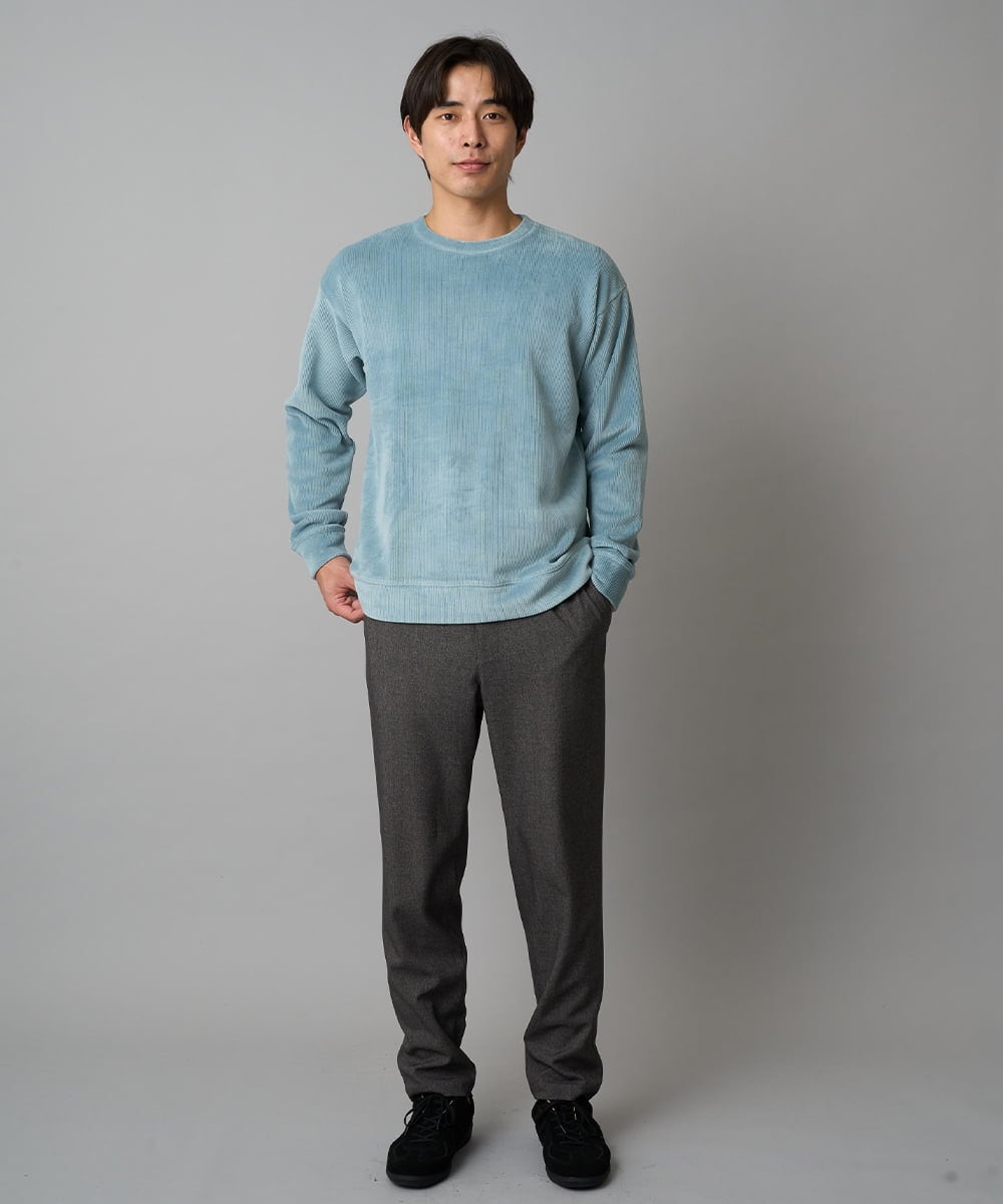 KHKLA41059 a.v.v MEN(アー・ヴェ・ヴェ) 【洗濯機で洗える】カットコーデュロイプルオーバー ダークグレー