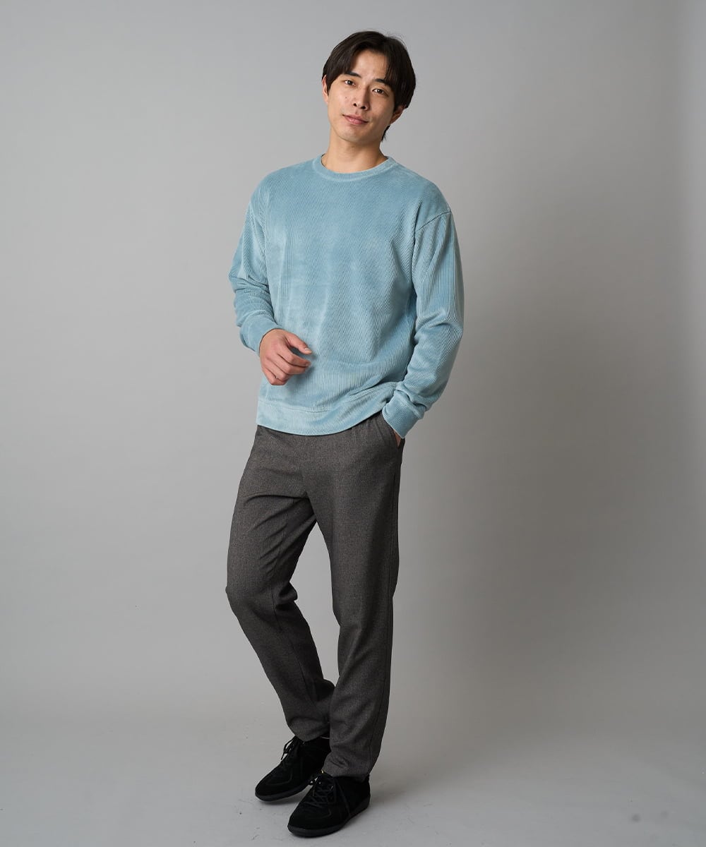 KHKLA41059 a.v.v MEN(アー・ヴェ・ヴェ) 【洗濯機で洗える】カットコーデュロイプルオーバー ダークグレー
