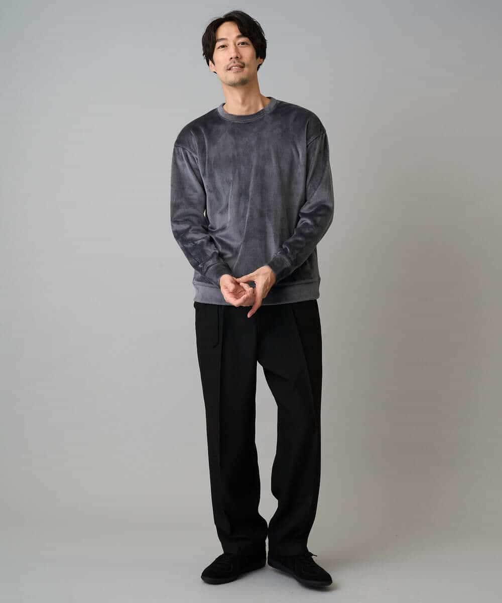 KHKLA41059 a.v.v MEN(アー・ヴェ・ヴェ) 【洗濯機で洗える】カットコーデュロイプルオーバー ダークグレー