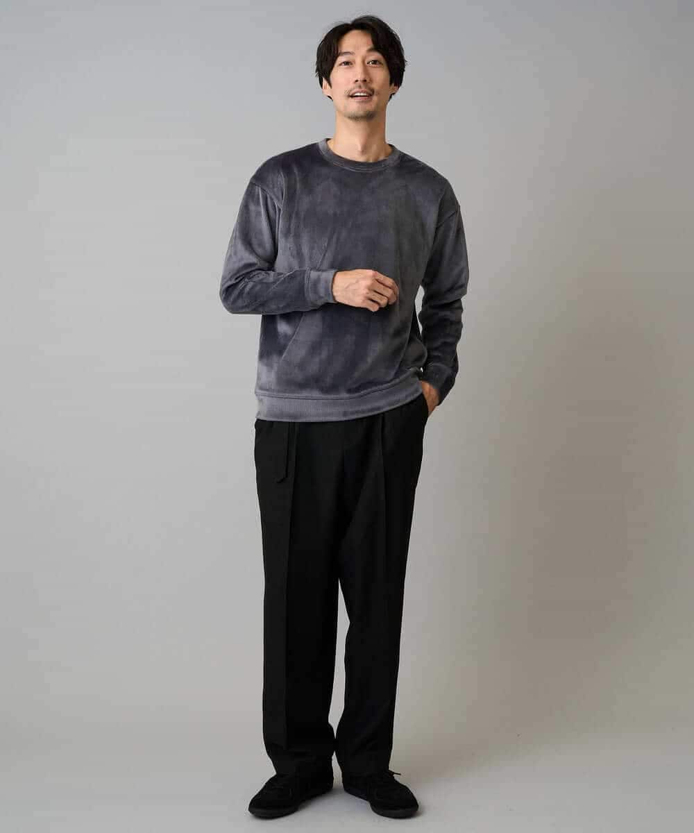 KHKLA41059 a.v.v MEN(アー・ヴェ・ヴェ) 【洗濯機で洗える】カットコーデュロイプルオーバー ダークグレー