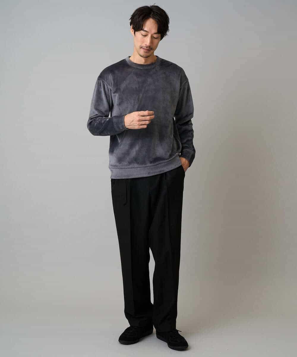 KHKLA41059 a.v.v MEN(アー・ヴェ・ヴェ) 【洗濯機で洗える】カットコーデュロイプルオーバー ダークグレー