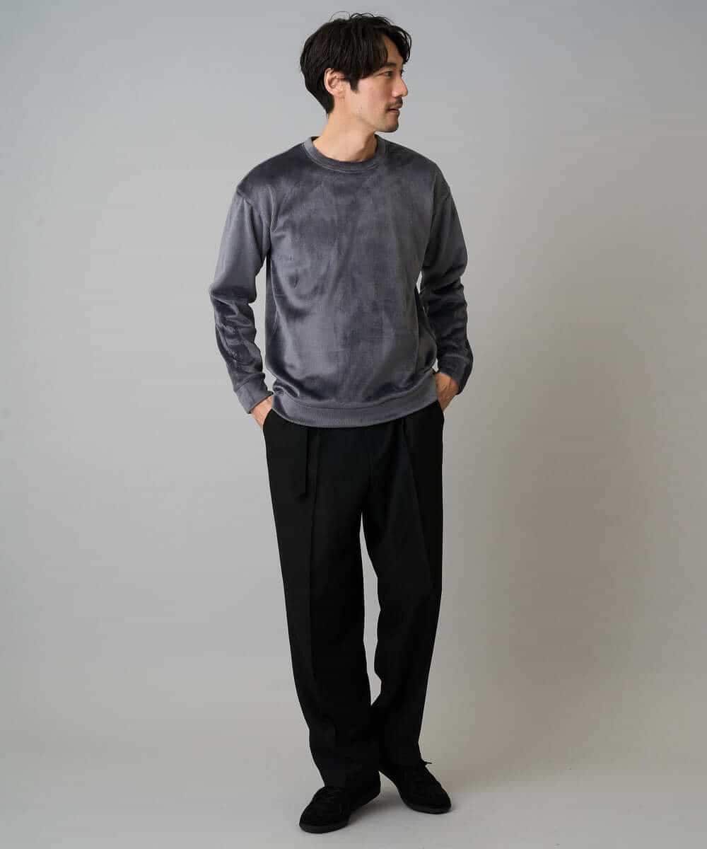 KHKLA41059 a.v.v MEN(アー・ヴェ・ヴェ) 【洗濯機で洗える】カットコーデュロイプルオーバー ダークグレー