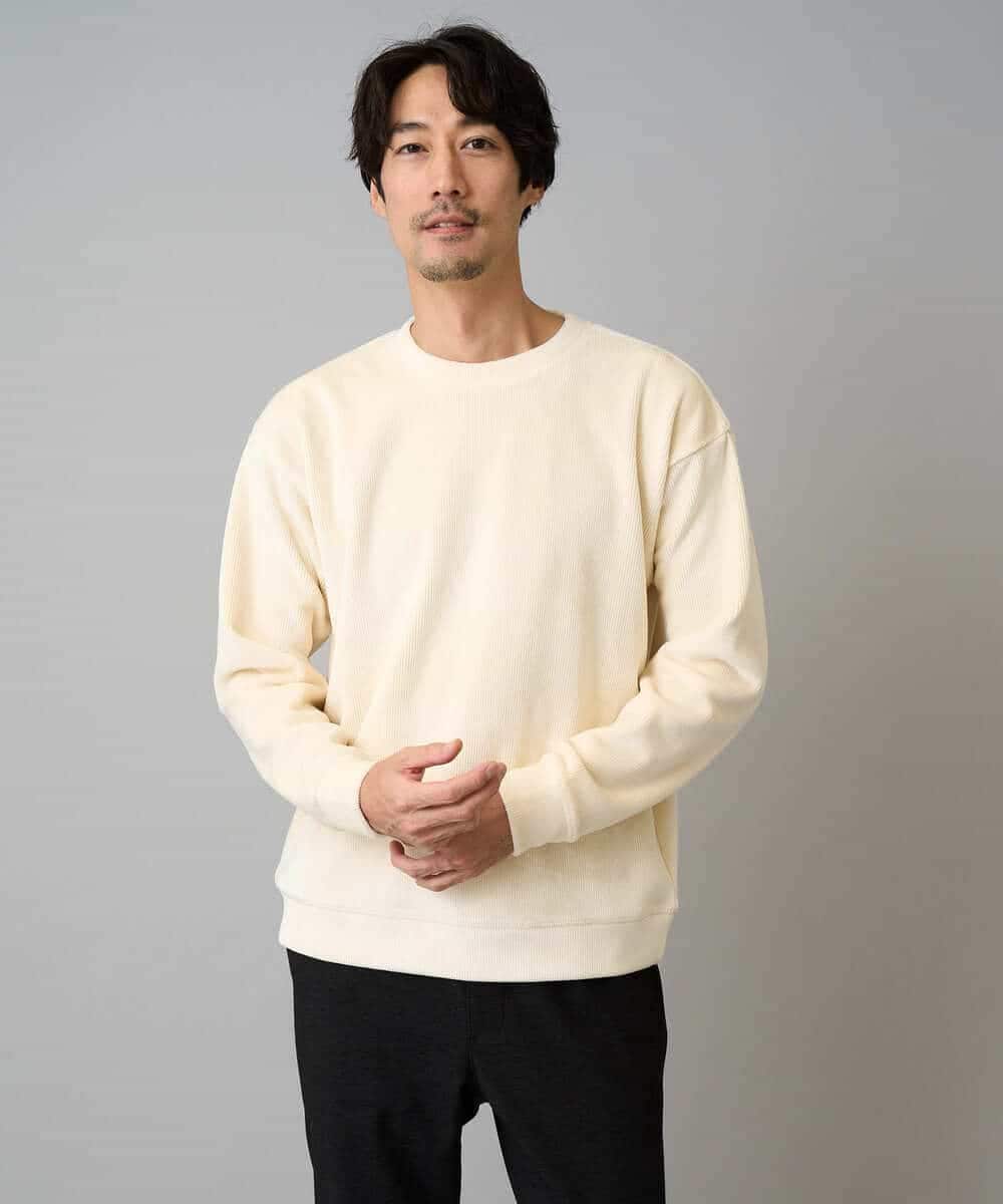 KHKLA41059 a.v.v MEN(アー・ヴェ・ヴェ) 【洗濯機で洗える】カットコーデュロイプルオーバー ダークグレー