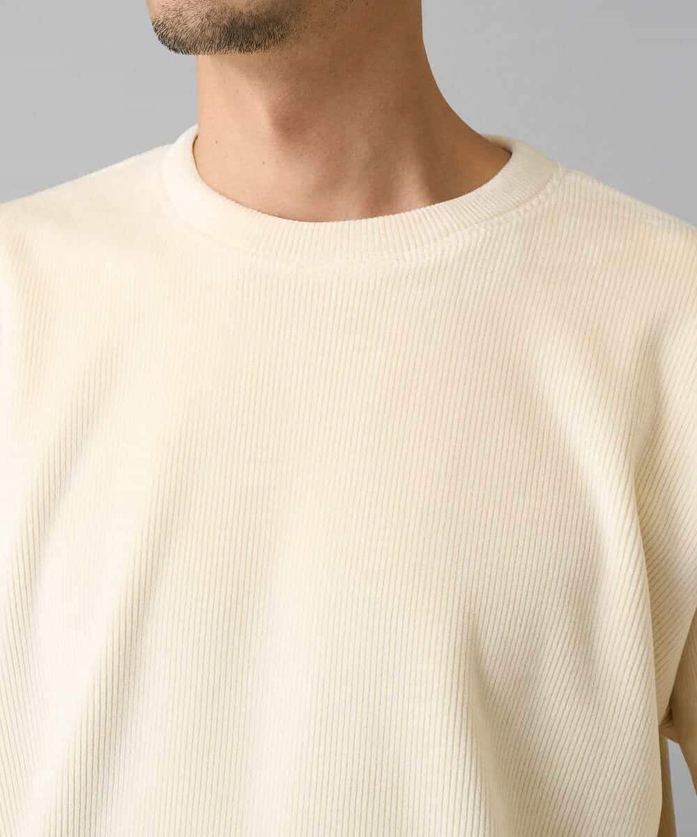 KHKLA41059 a.v.v MEN(アー・ヴェ・ヴェ) 【洗濯機で洗える】カットコーデュロイプルオーバー ダークグレー