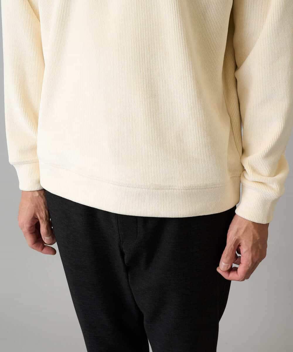 KHKLA41059 a.v.v MEN(アー・ヴェ・ヴェ) 【洗濯機で洗える】カットコーデュロイプルオーバー ダークグレー