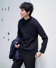 KHKLA43049 a.v.v MEN(アー・ヴェ・ヴェ) 【イージーケア/ストレッチ】アゼダブルフェイスハイネックカットソー【洗濯機で洗える】 ブラック