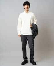 KHKLA43049 a.v.v MEN(アー・ヴェ・ヴェ) 【イージーケア/ストレッチ】アゼダブルフェイスハイネックカットソー【洗濯機で洗える】 ブラック