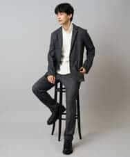 KHKLA43049 a.v.v MEN(アー・ヴェ・ヴェ) 【イージーケア/ストレッチ】アゼダブルフェイスハイネックカットソー【洗濯機で洗える】 ブラック