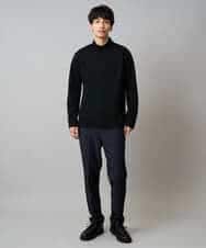 KHKLA43049 a.v.v MEN(アー・ヴェ・ヴェ) 【イージーケア/ストレッチ】アゼダブルフェイスハイネックカットソー【洗濯機で洗える】 ブラック