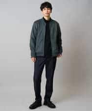 KHKLA43049 a.v.v MEN(アー・ヴェ・ヴェ) 【イージーケア/ストレッチ】アゼダブルフェイスハイネックカットソー【洗濯機で洗える】 ブラック