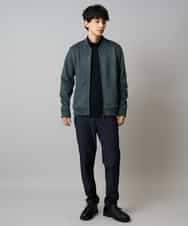 KHKLA43049 a.v.v MEN(アー・ヴェ・ヴェ) 【イージーケア/ストレッチ】アゼダブルフェイスハイネックカットソー【洗濯機で洗える】 ブラック