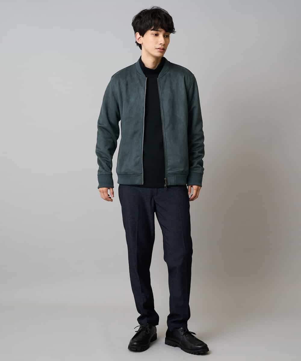 KHKLA43049 a.v.v MEN(アー・ヴェ・ヴェ) 【イージーケア/ストレッチ】アゼダブルフェイスハイネックカットソー【洗濯機で洗える】 ブラック