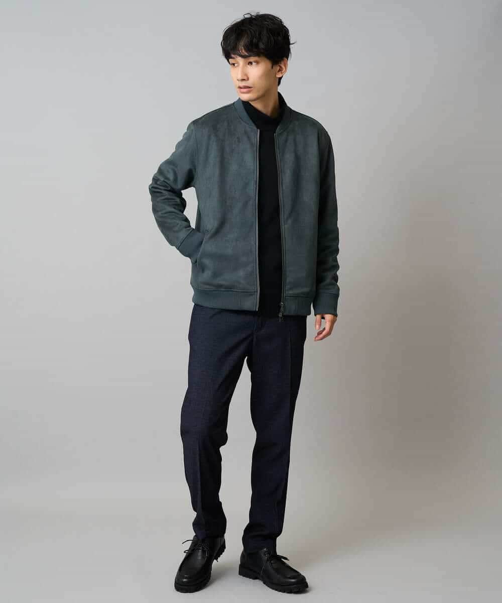 KHKLA43049 a.v.v MEN(アー・ヴェ・ヴェ) 【イージーケア/ストレッチ】アゼダブルフェイスハイネックカットソー【洗濯機で洗える】 ブラック