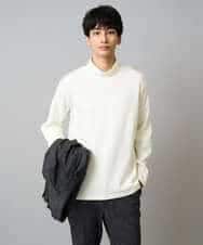 KHKLA43049 a.v.v MEN(アー・ヴェ・ヴェ) 【イージーケア/ストレッチ】アゼダブルフェイスハイネックカットソー【洗濯機で洗える】 ブラック