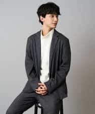 KHKLA43049 a.v.v MEN(アー・ヴェ・ヴェ) 【イージーケア/ストレッチ】アゼダブルフェイスハイネックカットソー【洗濯機で洗える】 ブラック