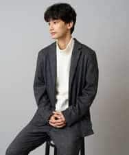 KHKLA43049 a.v.v MEN(アー・ヴェ・ヴェ) 【イージーケア/ストレッチ】アゼダブルフェイスハイネックカットソー【洗濯機で洗える】 ブラック