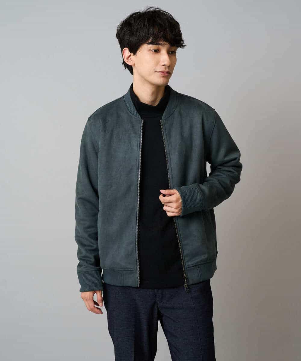 KHKLA43049 a.v.v MEN(アー・ヴェ・ヴェ) 【イージーケア/ストレッチ】アゼダブルフェイスハイネックカットソー【洗濯機で洗える】 ブラック