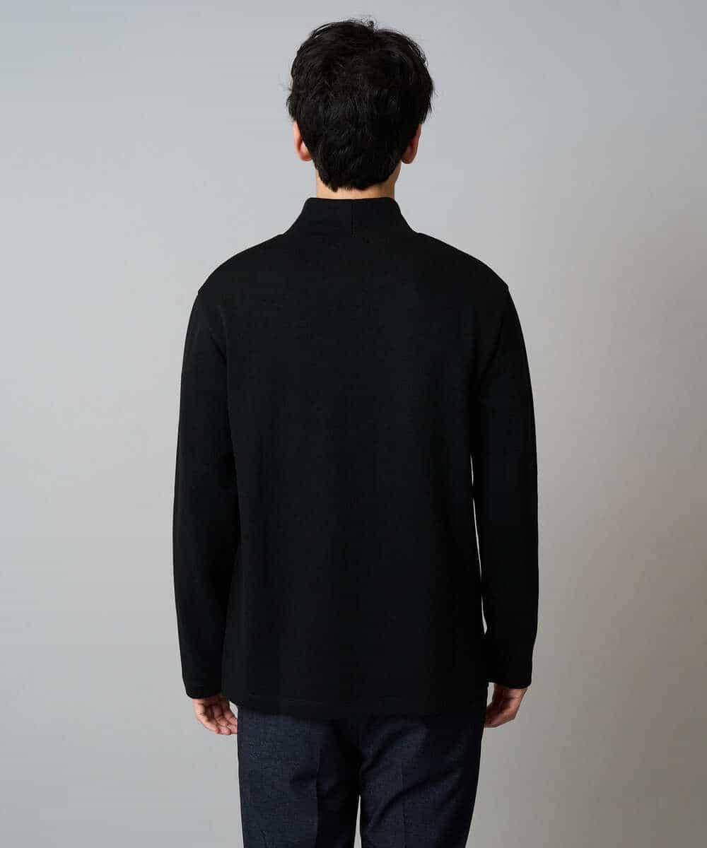 KHKLA43049 a.v.v MEN(アー・ヴェ・ヴェ) 【イージーケア/ストレッチ】アゼダブルフェイスハイネックカットソー【洗濯機で洗える】 ブラック