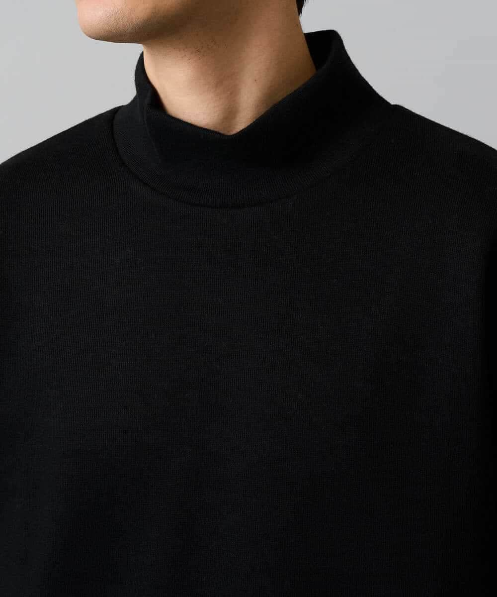 KHKLA43049 a.v.v MEN(アー・ヴェ・ヴェ) 【イージーケア/ストレッチ】アゼダブルフェイスハイネックカットソー【洗濯機で洗える】 ブラック