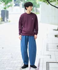 KHKLA44044 a.v.v MEN(アー・ヴェ・ヴェ) 【イージーケア/毛玉になりにくい】アゼダブルフェイスワンポイント刺繍プルオーバー ブラック