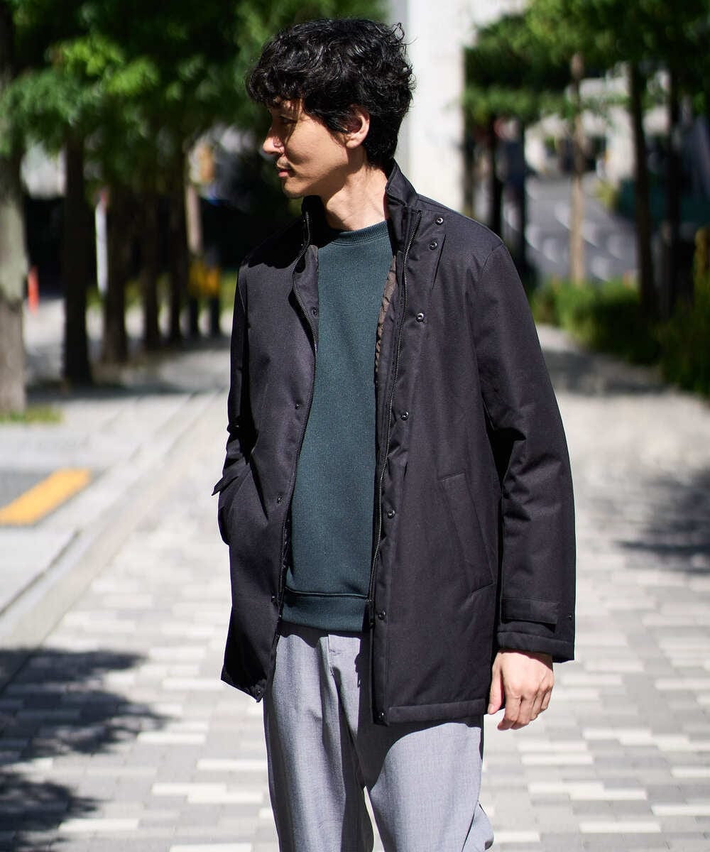 KHKLA44044 a.v.v MEN(アー・ヴェ・ヴェ) 【イージーケア/毛玉になりにくい】アゼダブルフェイスワンポイント刺繍プルオーバー ブラック
