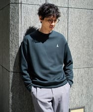 KHKLA44044 a.v.v MEN(アー・ヴェ・ヴェ) 【イージーケア/毛玉になりにくい】アゼダブルフェイスワンポイント刺繍プルオーバー ブラック