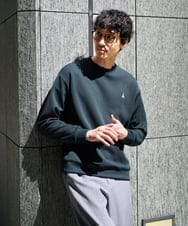 KHKLA44044 a.v.v MEN(アー・ヴェ・ヴェ) 【イージーケア/毛玉になりにくい】アゼダブルフェイスワンポイント刺繍プルオーバー ブラック