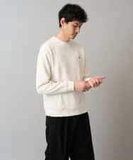 KHKLA44044 a.v.v MEN(アー・ヴェ・ヴェ) 【イージーケア/毛玉になりにくい】アゼダブルフェイスワンポイント刺繍プルオーバー アイボリー