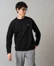 KHKLA44044 a.v.v MEN(アー・ヴェ・ヴェ) 【イージーケア/毛玉になりにくい】アゼダブルフェイスワンポイント刺繍プルオーバー ブラック