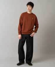 KHKLA44044 a.v.v MEN(アー・ヴェ・ヴェ) 【イージーケア/毛玉になりにくい】アゼダブルフェイスワンポイント刺繍プルオーバー ブラック
