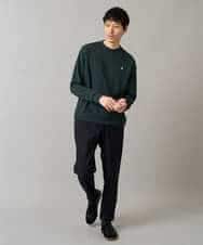 KHKLA44044 a.v.v MEN(アー・ヴェ・ヴェ) 【イージーケア/毛玉になりにくい】アゼダブルフェイスワンポイント刺繍プルオーバー ブラック