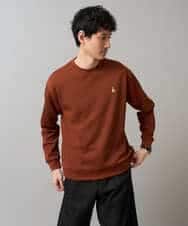 KHKLA44044 a.v.v MEN(アー・ヴェ・ヴェ) 【イージーケア/毛玉になりにくい】アゼダブルフェイスワンポイント刺繍プルオーバー ブラック