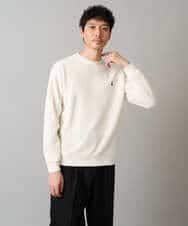 KHKLA44044 a.v.v MEN(アー・ヴェ・ヴェ) 【イージーケア/毛玉になりにくい】アゼダブルフェイスワンポイント刺繍プルオーバー ブラック