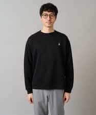 KHKLA44044 a.v.v MEN(アー・ヴェ・ヴェ) 【イージーケア/毛玉になりにくい】アゼダブルフェイスワンポイント刺繍プルオーバー ブラック