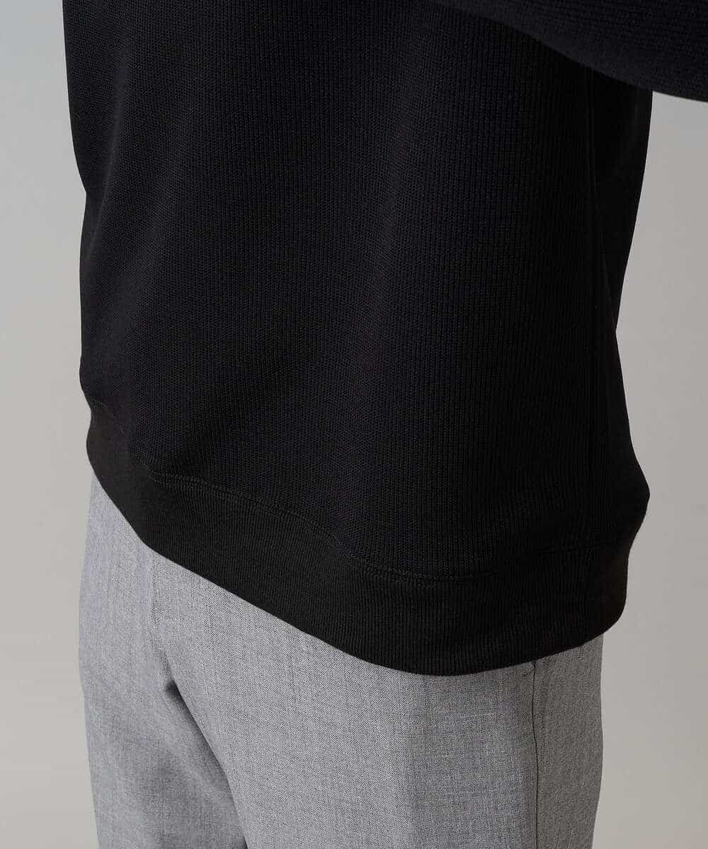 KHKLA44044 a.v.v MEN(アー・ヴェ・ヴェ) 【イージーケア/毛玉になりにくい】アゼダブルフェイスワンポイント刺繍プルオーバー ブラック