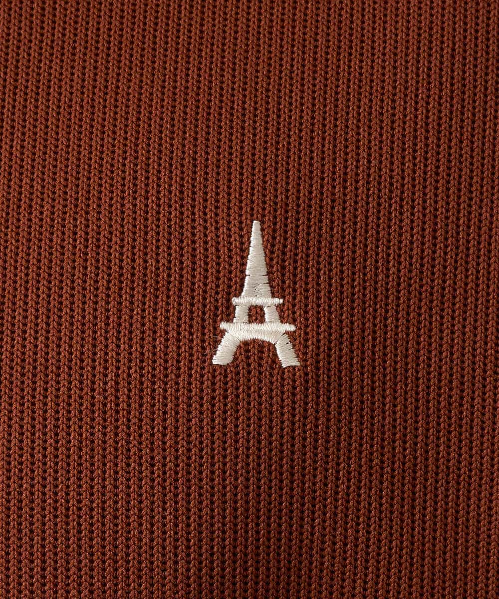 KHKLA44044 a.v.v MEN(アー・ヴェ・ヴェ) 【イージーケア/毛玉になりにくい】アゼダブルフェイスワンポイント刺繍プルオーバー ブラック