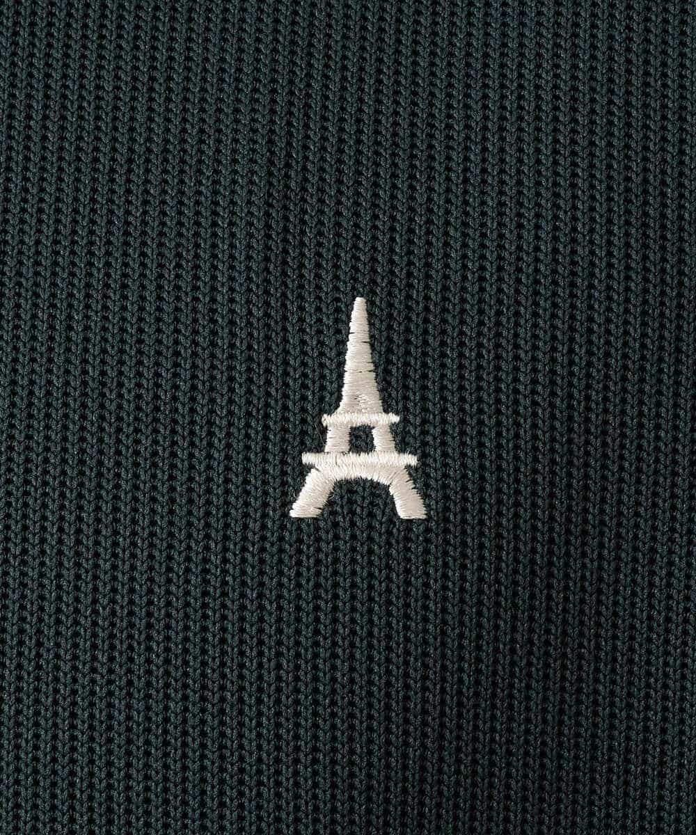 KHKLA44044 a.v.v MEN(アー・ヴェ・ヴェ) 【イージーケア/毛玉になりにくい】アゼダブルフェイスワンポイント刺繍プルオーバー ブラック